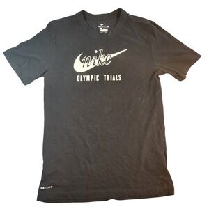 Nike‎ The Nike Tee Olympic Trials Dri-FIT Black T-Shirt Mens Small